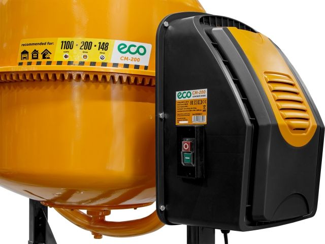 Бетоносмеситель ECO CM-200 (объём 200/148 л, 1100 Вт, 230 В, вес 52,9 кг)