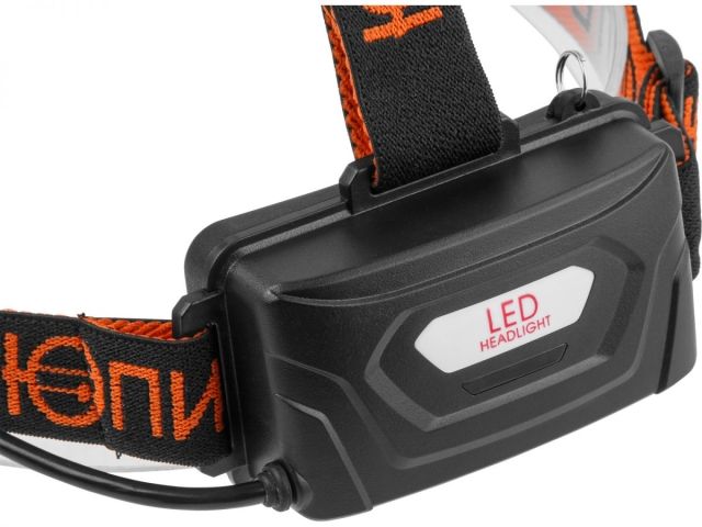 Фонарь налобный светодиодный аккум. ZOOM 10Вт ЮПИТЕР (USB A - Type-C  кабель в комплекте)