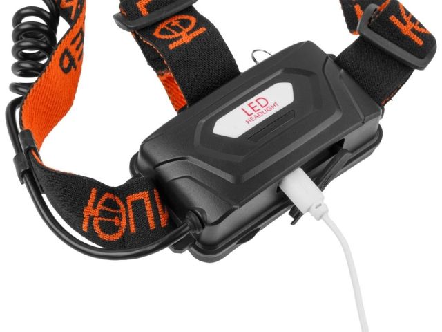 Фонарь налобный светодиодный аккум. ZOOM 10Вт ЮПИТЕР (USB A - Type-C  кабель в комплекте)