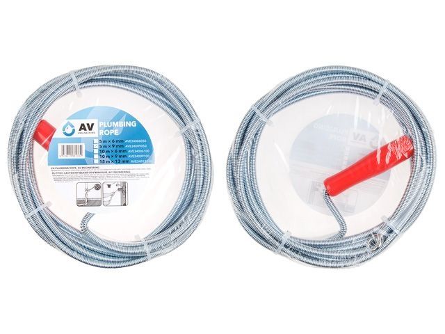 Трос сантехнический пружинный ф 9 мм длина 5 м AV Engineering (Стальной)