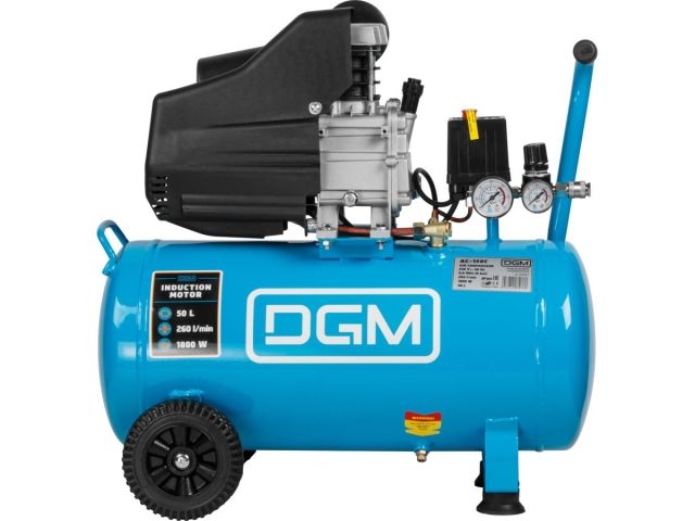 Компрессор DGM AC-150C коаксиальный (260 л/мин, 8 атм, коаксиальный, масляный, ресив. 50 л, 230 В, 1.8 кВт)