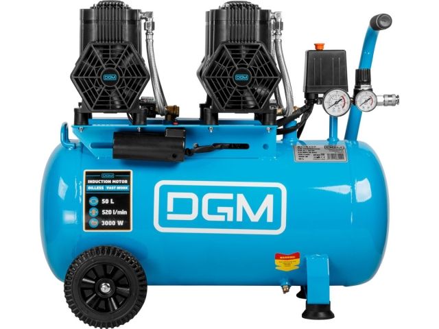 Компрессор DGM AC-450F безмасляный (520 л/мин, 8 атм, коаксиальный, безмасляный, ресив. 50 л, 230 В, 3 кВт)