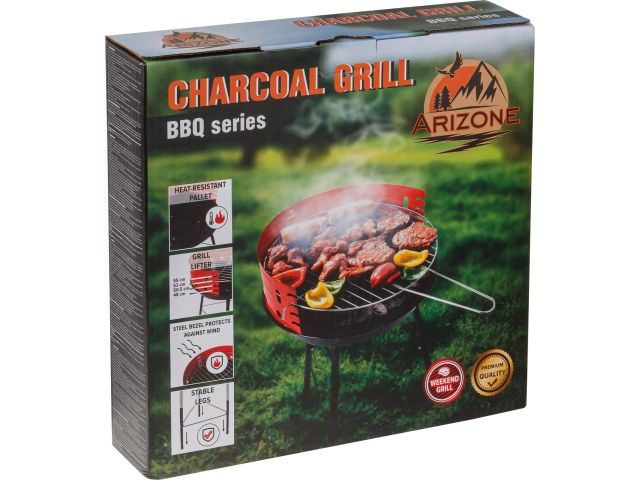 Гриль угольный разборный 35x35x56 см, BBQ, ARIZONE