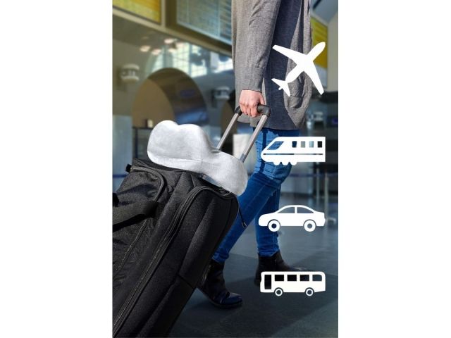 Подушка для путешествий с эффектом памяти, набор (маска для сна, чехол), серый, ARIZONE