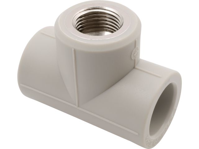 Тройник ПП комб. вн. 25х1/2″, сер. FV Plast