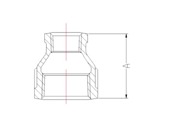 Муфта ред. 1" х 3/4" вн.-вн. чугун оцинк., AV Engineering