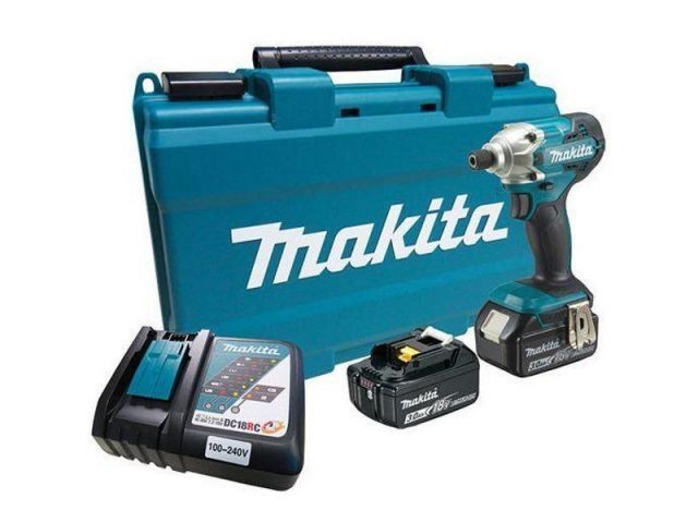 Аккум. шуруповерт MAKITA LXT DTD 172 RTJ MAKPAC (18.0 В, 2 акк 5,0  А/ч., Li-Ion, 4 скор., 180 Нм,)