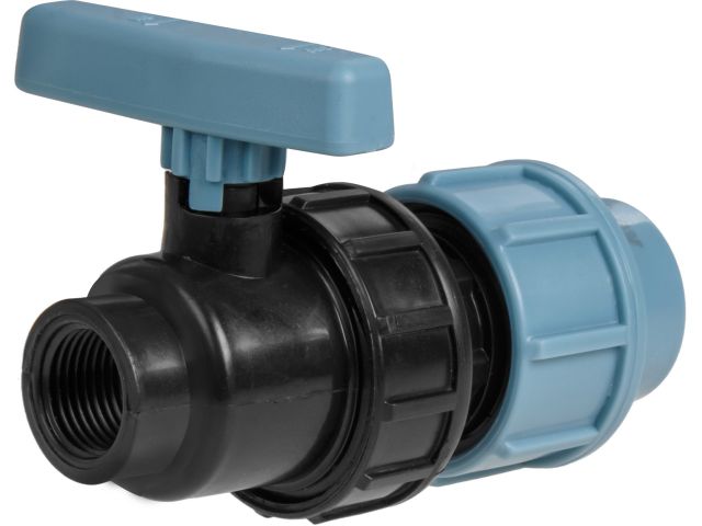 Кран шар. 25 х 3/4" вн. (для ПЭ труб), AV Engineering (Полипропилен, макс.  16 бар, макс.  40 °С)
