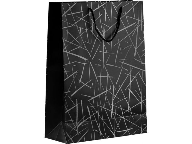 Пакет подарочный с ручками, 42х31х12 см., черный, серия Emma, PERFECTO LINEA