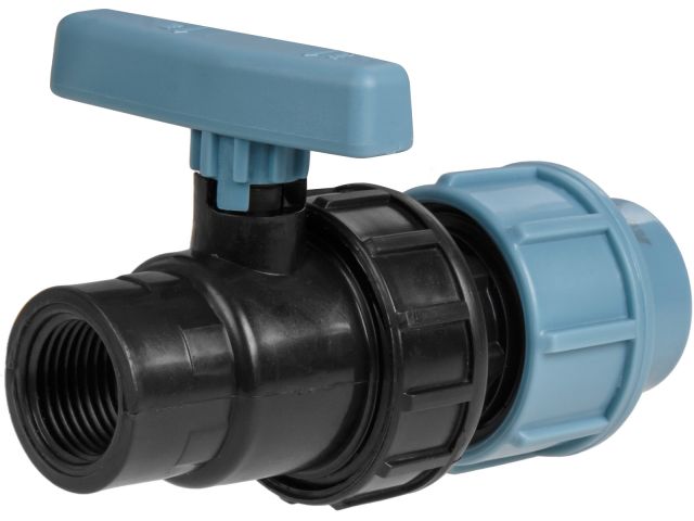 Кран шар. 20 х 1/2" вн. (для ПЭ труб), AV Engineering (Полипропилен, макс.  16 бар, макс.  40 °С)