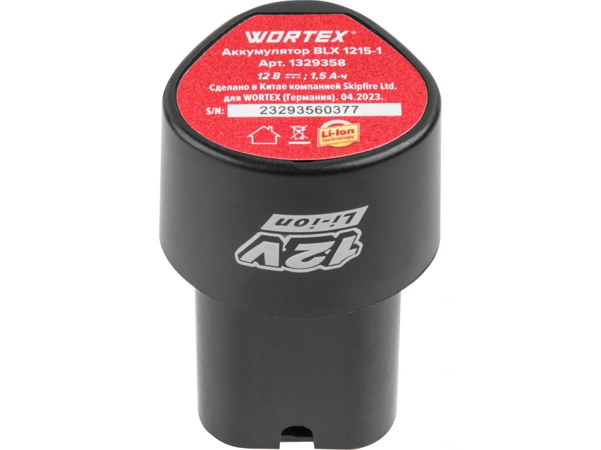 Аккум. дрель-шуруповерт WORTEX BD 1220 Li в чем. 12 В, 30 Н*м, 2х1.5 А*ч, БЗП 10 мм