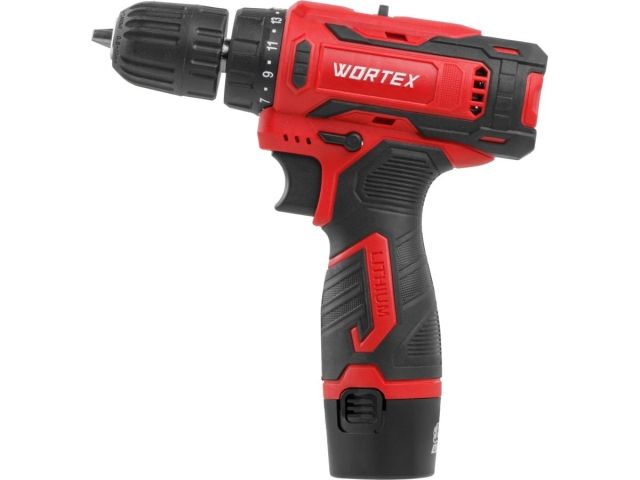 Аккум. дрель-шуруповерт WORTEX BD 1220 Li в чем. 12 В, 30 Н*м, 2х1.5 А*ч, БЗП 10 мм (шурупы до 6 мм)