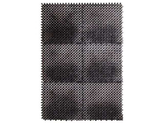 Коврик придверный, 43х64 см, "Травка", черный, PERFECTO LINEA