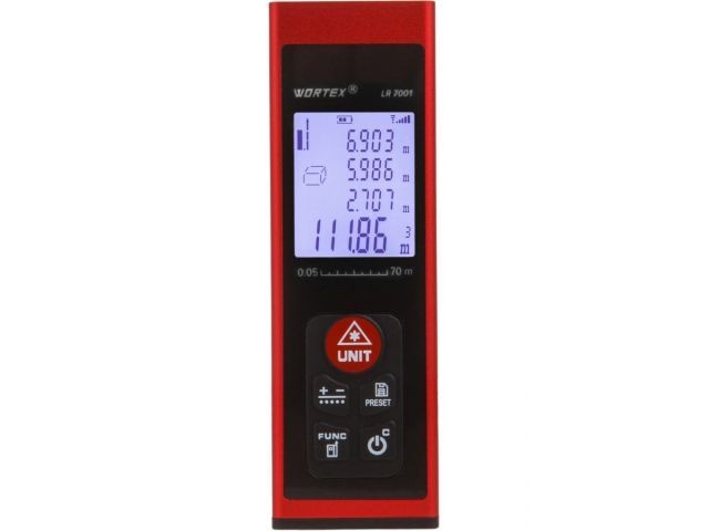 Дальномер лазерный WORTEX LR 7001 в кор., 0,03 – 70, ± 2 мм