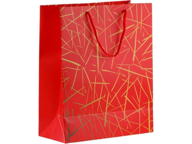 Пакет подарочный с ручками, 32х26х12 см., красный, серия Emma, PERFECTO LINEA