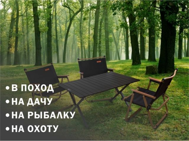 Стол складной (садовый), черный, ARIZONE (Материал: сталь)