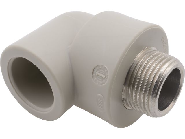 Колено ПП комб. нар. 20×1/2″ сер. FV Plast