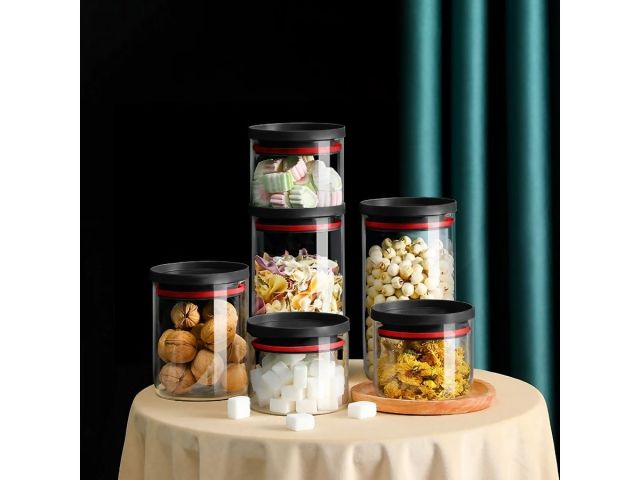 Банка для сыпучих продуктов стеклянная 1000 мл, серия CHEF, PERFECTO LINEA