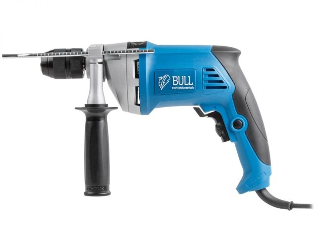 Дрель ударная BULL DR 1308 KL в кор. 850 Вт, БЗП металл 13 мм, 1 скорость, 0-2800 об/мин (ОТГРУЗКА ТОЛЬКО ПО ЭТН/ЭТТН | 0-44800 уд/мин)