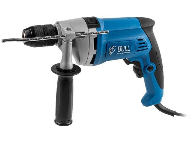 Дрель ударная BULL DR 1308 KL в кор. 850 Вт, БЗП металл 13 мм, 1 скорость, 0-2800 об/мин (ОТГРУЗКА ТОЛЬКО ПО ЭТН/ЭТТН | 0-44800 уд/мин)