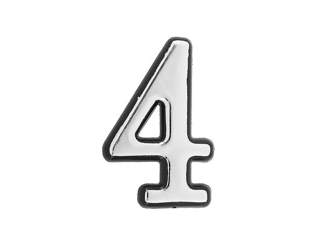 Цифра дверная АЛЛЮР БОЛЬШАЯ пластик «4» хром