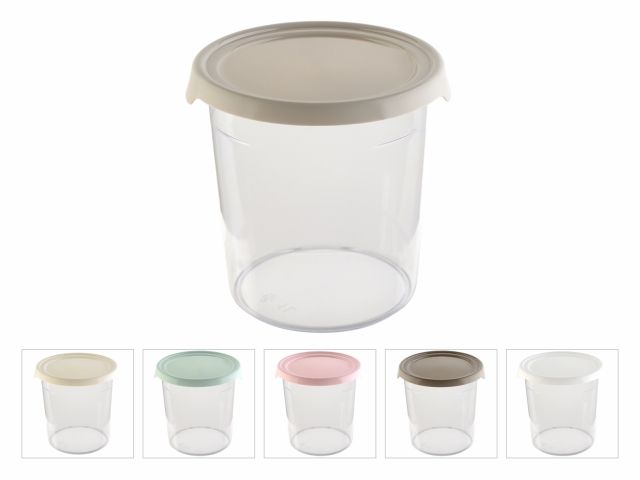 Контейнер пласт. круглый 1 л., с крышкой, Foody, POBEDA (цвета в ассортименте)