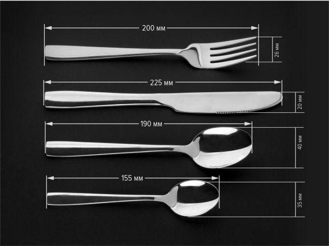 Набор столовых приборов, 24 шт., глянцевый, серия Majestic, PERFECTO LINEA