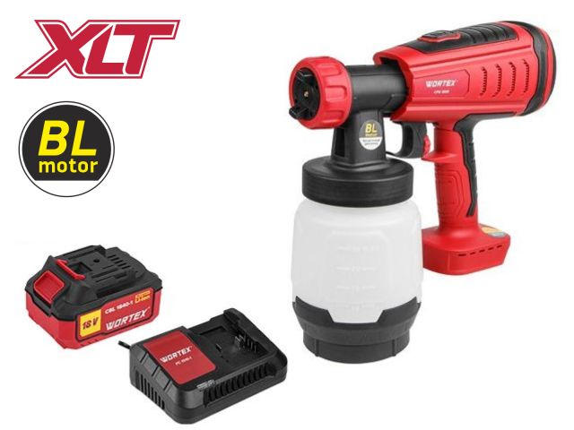 Аккум. краскораспылитель WORTEX CPS 1808 в кор. ALL1 XLT SET БЕСЩЁТ.ДВИГ., 18 В, 1 акк., 4 Ач, 10 (БЕСЩЁТ.ДВИГ., 18 В, 1 акк., 4 Ач, ЗУ, 100