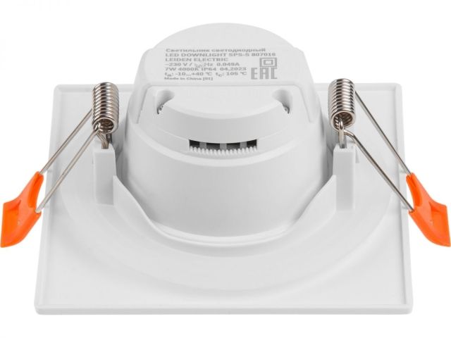 Светильник светодиодный встраиваемый квадрат 7 Вт 4000К, IP64 SPS-S LEIDEN ELECTRIC (90*90 мм)