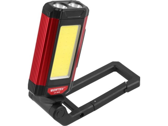 Фонарь светодиодный аккумуляторный Wortex CF 1840 в кор. 180-400 Лм, 8 режимов, магнит (5 В, 1,8 Ач, складная конструкция, может выступать к