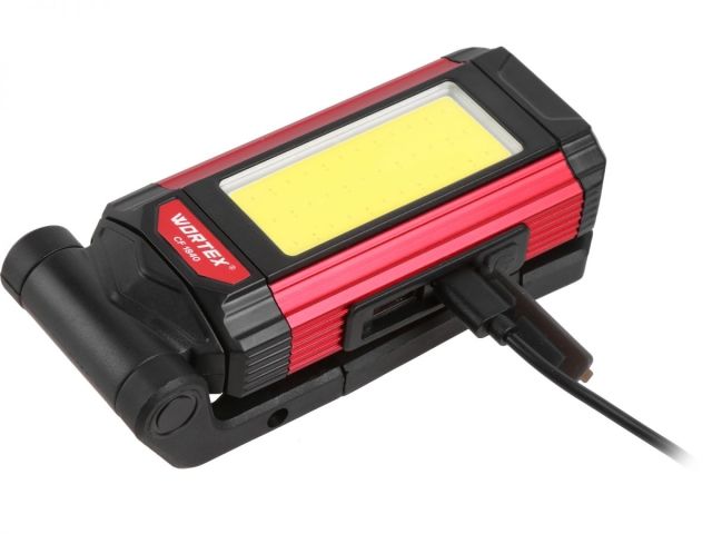 Фонарь светодиодный аккумуляторный Wortex CF 1840 в кор. 180-400 Лм, 8 режимов, магнит (5 В, 1,8 Ач, складная конструкция, может выступать к