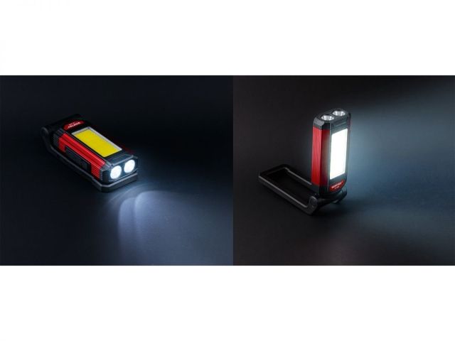 Фонарь светодиодный аккумуляторный Wortex CF 1840 в кор. 180-400 Лм, 8 режимов, магнит (5 В, 1,8 Ач, складная конструкция, может выступать к