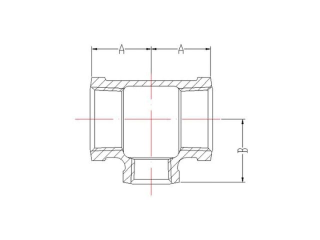Тройник ред. 1 1/4" х 3/4" чугун оцинк., AV Engineering
