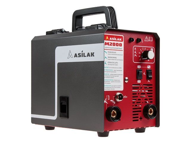 Полуавтомат сварочный ASILAK M2000 (230В; 20-180 А; 80В; FLUX/MMA/TIG LIFT; байонетный разъем; без подкл. газа)