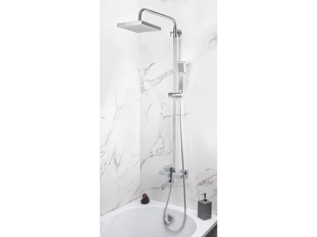 Душевая система D35-B, серия 380 ECONOCE (Короткий поворотный L-излив, высота 950-1430 мм, лейка и шланг в комплекте)