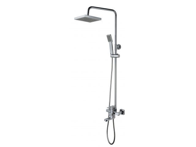 Душевая система D35-B, серия 380 ECONOCE (Короткий поворотный L-излив, высота 950-1430 мм, лейка и шланг в комплекте)