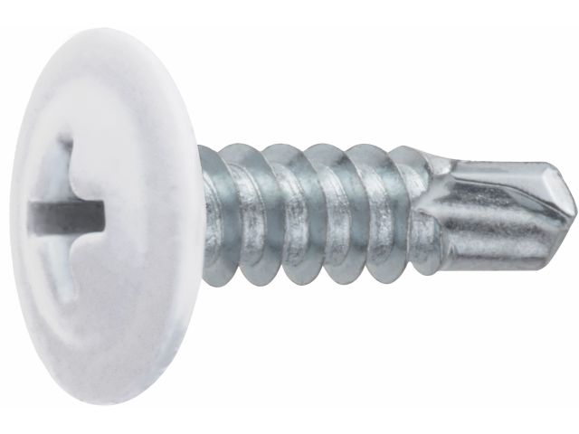 Саморез 4.2х19 мм с прессшайбой, цинк, со сверлом, RAL 9003 (50 шт в зип-локе) STARFIX (цвет сигнальный белый)
