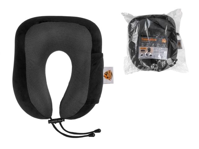 Подушка для путешествий с эффектом памяти, набор (маска для сна, чехол), черный, ARIZONE