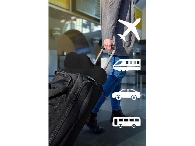 Подушка для путешествий с эффектом памяти, набор (маска для сна, чехол), черный, ARIZONE