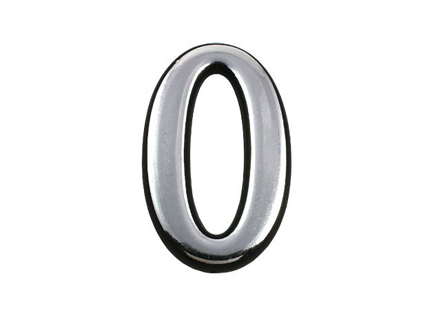 Цифра дверная АЛЛЮР пластик «0» хром