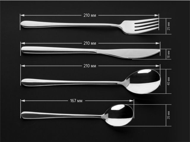 Набор столовых приборов, 24 шт., глянцевый, серия Prestige, PERFECTO LINEA