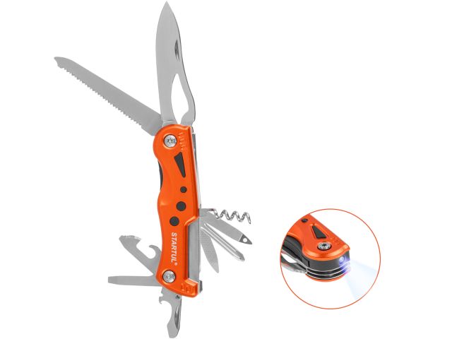 Нож многофункц.12 функций STARTUL PROFI (ST9501-12) (светодиодный фонарик)