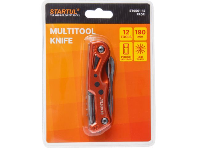 Нож многофункц.12 функций STARTUL PROFI (ST9501-12) (светодиодный фонарик)