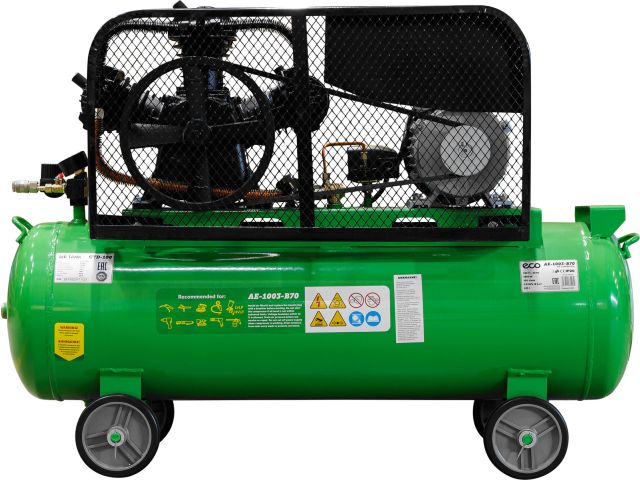 Компрессор ECO AE-1003-B70 ременной (580 л/мин, 8 атм, ременной, масляный, ресив. 100 л, 230 В, 3.00 кВт)