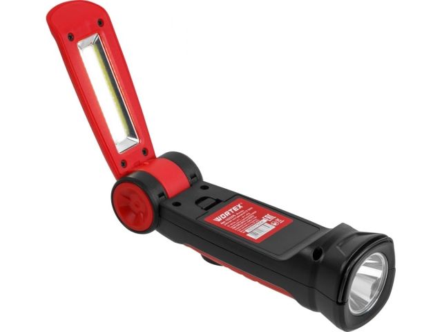 Фонарь светодиодный Wortex CF 5010 в кор. 50-100 Лм, 2 режима, магнит (дальность 15 м, 93 г, складная конструкция, батарейки в комплекте)