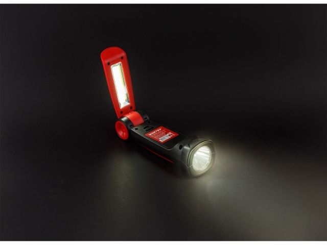 Фонарь светодиодный Wortex CF 5010 в кор. 50-100 Лм, 2 режима, магнит (дальность 15 м, 93 г, складная конструкция, батарейки в комплекте)