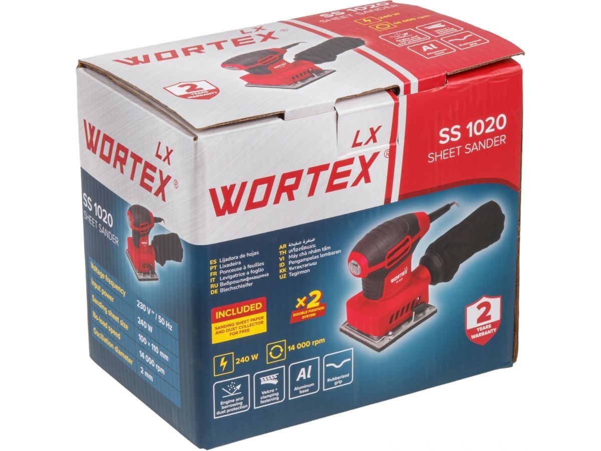 Виброшлифмашина WORTEX LX SS 1020 в кор. 240 Вт, 100х110 мм, 14000 кол/мин