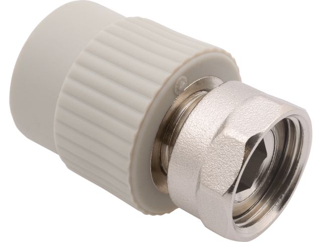 Муфта ПП с накидной гайкой 20×1/2″ сер. FV Plast