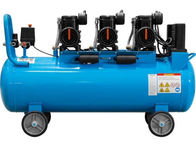 Компрессор DGM AC-6100LD безмасляный (450 л/мин, 8 атм, коаксиальный, безмасляный, электр. блок упр., ресив. 100 л, 230 В, 2,4 кВт)