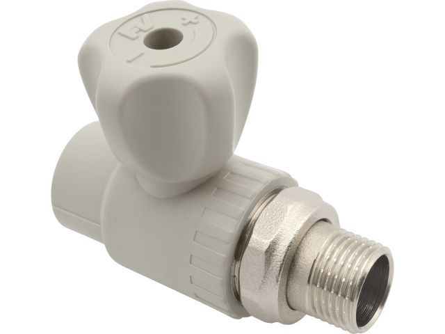 Кран шар. ПП для радиатора 25х3/4", сер. FV Plast (Под заказ кратно коробкам)